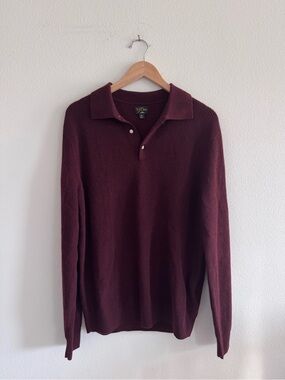 NWOT J Crew Men’s Cashmere Ribbed Sweater Polo Size M
